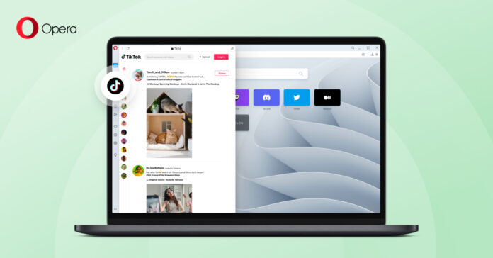 Browser maker Opera adds built-in TikTok support to desktop sidebar function