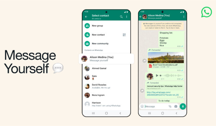 WhatsApp rolls out a feature that makes it easier to message yourself